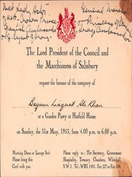 Item #51-6954 The Lord President of the Council and the Marchioiness of Salisbury request the...