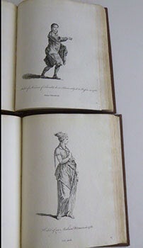 A collection of the dresses of different nations, ancient and modern : Particularly old English dresss; after the designs of Holbein, Vandyke, Hollar and others, with an account of the authorities from which the figures are taken, and some short historical remarks on the subject. To which are added the habits of the principal characters on the English stage...... (Recueil des habillements de différentes nations, anciens et modernes et en particulier des vieux ajustements anglois; d`après les desseins de Holbein, de Vandyke, de Hollar, et de quelques autres. Avec une detail des sources & des autorités, d`où ces figures ont été prises; et quelques remarques historiques sur le sujet. Auquel sont ajoutés les habits des principaux caracteres du théatre anglois.). 4 volumes. First edition,