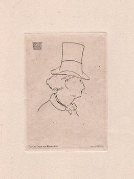Item #51-7183 Baudelaire de profil en chapeau: deuxième planche. Original drypoint....