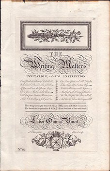 Item #51-7188 The Writing master's invitation and instructions.No. !X. Labor Omnia Vincit. First...