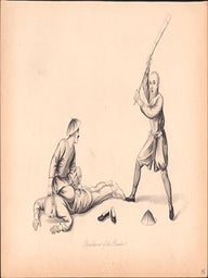 Item #51-7221 Punishment of the Bamboo. 竹刑. Zhú xíng.First edition of the lithograph....