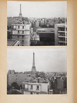 Les toits de Paris. Portfolio of original silver prints showing hundreds of bird's eye view roofs of buildings in Paris in the 1950s.