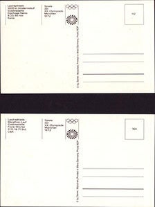 A collection of original photographic postcards by Nordisk Pressefoto of the (XX Olympiad) ...Spiele der XX Olympiade, München, 1972.