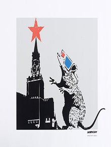Item #51-7272 3D Rat print from Exhibition Russia. Banksy