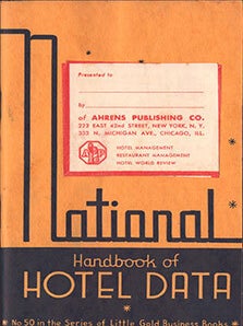 Item #51-7331 National Handbook of Hotel Data. First edition. Joseph Oliver Dahl