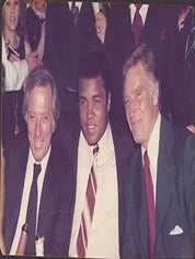 Item #51-7441 Photograph of Muhammad Ali alongside Andy William and Charlton Heston at the...
