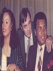 Item #51-7447 Photograph of Muhammad Ali at the Victoria Club, London, the day Bj&ouml;rn Borg...