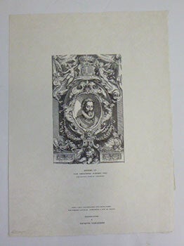 Item #51-7449 Portrait of King Henry IV of France in a decorative border. Print for the Ordre...