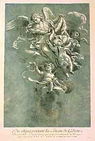 Item #52-0002 Angels Carrying the Fleece of Gideon. Nicolas Le Sueur, after André A. Orazi