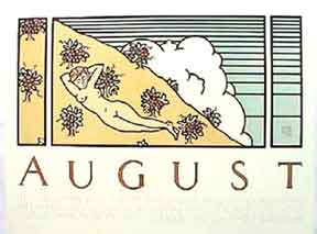 Item #52-0084 August. Chez Panisse Seventh Birthday. 1978. David Lance Goines
