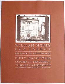 Item #52-0209 William Henry Fox Talbot [poster]. David Lance Goines.