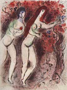 Item #52-0211 Adam and Eve and the Forbidden Fruit. Marc Chagall.