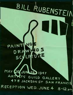 Item #54-1924 Bill Rubenstein: Paintings, Drawings, Sculpture. Artists' Guild Gallery