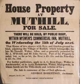 Item #55-0572 House Property at Muthill for Sale [original auction poster]. George Robertson