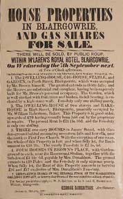 Item #55-0577 House Properties and Gas Shares for Sale. Blairgowrie [original auction poster]....