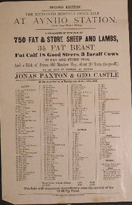 Item #55-0580 A Catalogue of Upwards of 750 Fat & Store Sheep and Lambs, 34 Fat Beast, Fat Calf,...