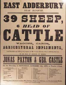 Item #55-0597 39 Sheep, 6 Head of Cattle, Wagons, Carts, Agricultural Implements. East Adderbury,...