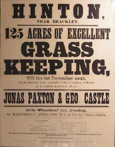 Item #55-0606 125 Acres of Excellent Grass Keeping. Hinton near Brackley [original auction...