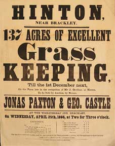 Item #55-0608 137 Acres of Excellent Grass Keeping. Hinton, near Brackley [original auction...