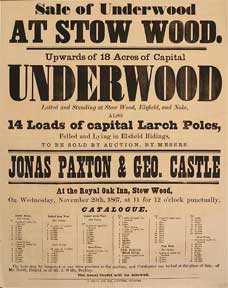 Item #55-0619 Upwards of 18 Acres of Capital Underwood. Stow Wood [original auction poster]....