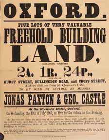 Item #55-0626 Five Lots of Very Valuable Freehold Building Land. Hurst Street, Bullingdon Road,...
