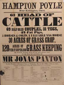 Item #55-0651 Head of Cattle, Half-Bred Couples, Tegs, Fat Pigs, A Valuable Nag Horse, Grass...