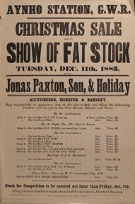 Item #55-0654 Christmas Sale and Show of Fat Stock. Aynho Station, G. W. R. [original auction...
