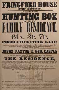 Item #55-0660 An Excellent Hunting Box or small Family Residence. Fringford House, Near Bicester....