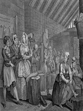 Item #55-0671 A Harlot's Progress. Set of six plates, from The Works of William Hogarth from the...