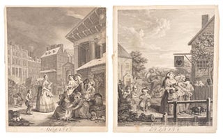 Item #55-0686 The Four Times of the Day. 4 Plates. William Hogarth