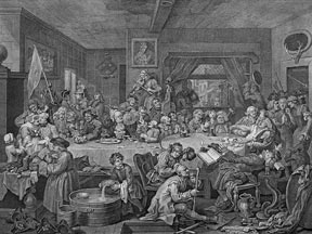 Item #55-0714 Four Prints of an Election. William Hogarth.