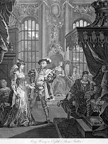 Item #55-0733 Henry the Eighth and Anne Boleyn, a plate from The Works of William Hogarth from...