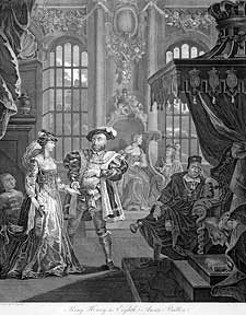 Item #55-0733 Henry the Eighth and Anne Boleyn, a plate from The Works of William Hogarth from the Original Plates restored by James Heath, &c. William Hogarth.