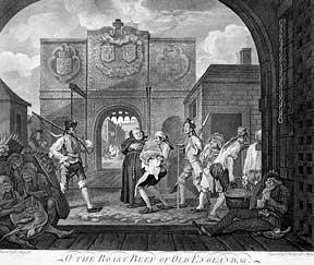 Item #55-0739 The Gate of Calais, or The Roast Beef of Old England. William Hogarth