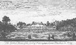 Item #55-1111 The Garden Front of the Earl of Harrington's Seat, at Petersham in Surry. Anonymous