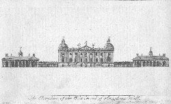 Item #55-1274 An Elevation of the West Front of Houghton Hall, Norfolk. Anonymous