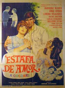 Item #55-1322 Estafa de amor [movie poster]. (Cartel de la película). Jorge Rivero...