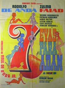 Item #55-1329 Siete Evas para un Adan [movie poster]. (Cartel de la película). Zulma Faiad Dirección: Raul de Anda. Con Rodolfo de Anda.