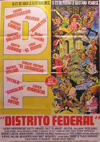 Item #55-1353 D.F. - Distrito Federal [movie poster]. (Cartel de la película). Roberto Guzman...