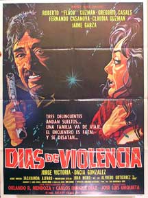 Item #55-1369 Dias de violencia [movie poster]. (Cartel de la película). Claudia Guzman...