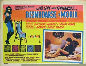 Item #55-1372 Desnudarse y morir [movie poster]. (Cartel de la película). Jaime Fernandez...