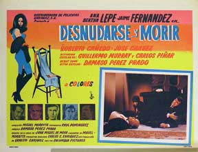 Item #55-1373 Desnudarse y morir [movie poster]. (Cartel de la película). Jaime Fernandez...