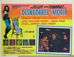 Item #55-1374 Desnudarse y morir [movie poster]. (Cartel de la película). Jaime Fernandez...