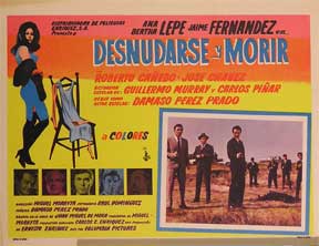 Item #55-1375 Desnudarse y morir [movie poster]. (Cartel de la película). Jaime Fernandez...