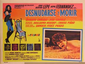 Direccin: Miguel Morayta. Con Ana Bertha Lepe, Jaime Fernandez - Desnudarse Y Morir [Movie Poster]. (Cartel de la Pelcula)