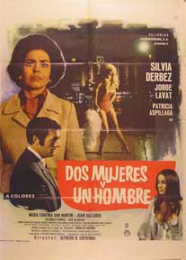 Item #55-1601 Dos mujeres y un hombre [movie poster]. (Cartel de la película). Jorge Lavat...