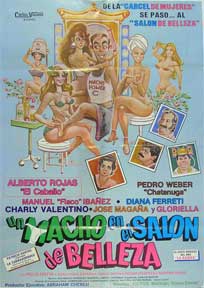 Item #55-1672 Macho en el salon de belleza, Un [movie poster]. (Cartel de la película). Manuel...