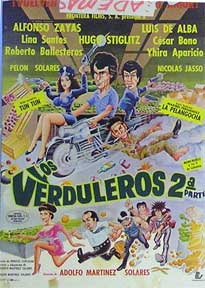 Item #55-1674 Verduleros II, Los [movie poster]. (Cartel de la película). Luis de Alba Dirección: Gilberto Martinez Solares. Con Cesar Bono, Maribel Fernandez.