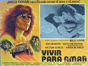 Direccin: Rafael Villasenor Kuri. Con Rigo Tovar, Ana Martin, Kitty de Hoyos - Vivir Para Amar [Movie Poster]. (Cartel de la Pelcula)