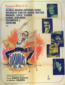 Direccin: Alberto Mariscal. Con Ernesto Alban, Patricia Aspillaga, Antonio Badu, Mauricio Garces - Bromas, S.A. [Movie Poster]. (Cartel de la Pelcula)